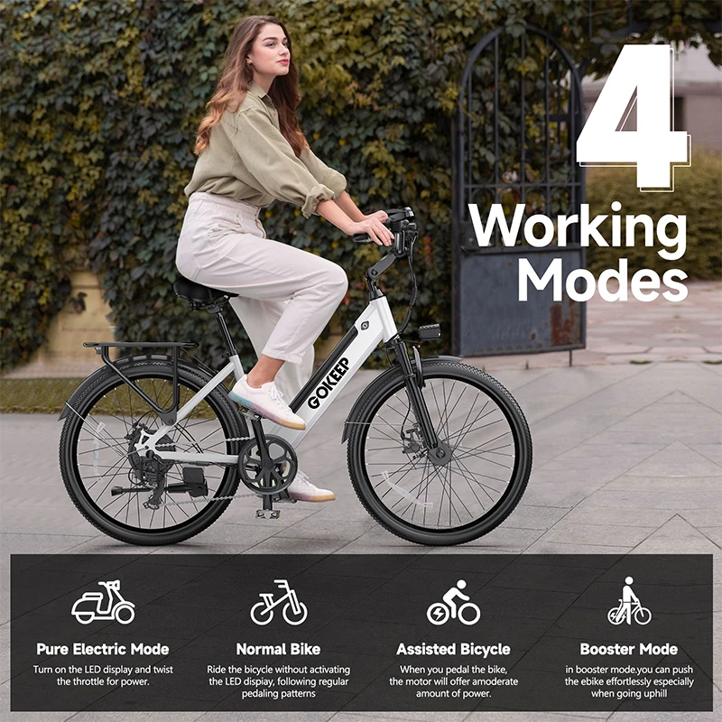 

E26 E-Bike 500W motor 48V10AH lithium battery Mountain Electric bicycle Mechanical Brake 26-inch tire urban electric bicycle