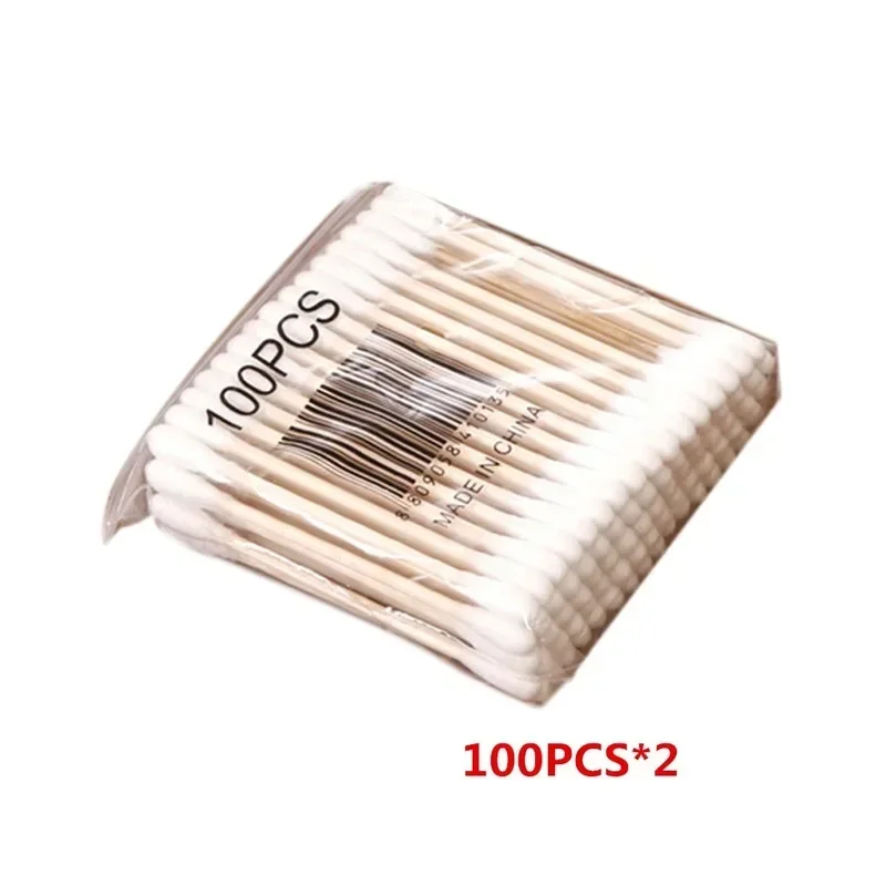 10-200 Pcs/Box Bamboo Cotton Swabs Wood Sticks Soft Cotton Buds Cleaning of Ears Tampons Cotonete Pampons Health Beauty 5 Styles