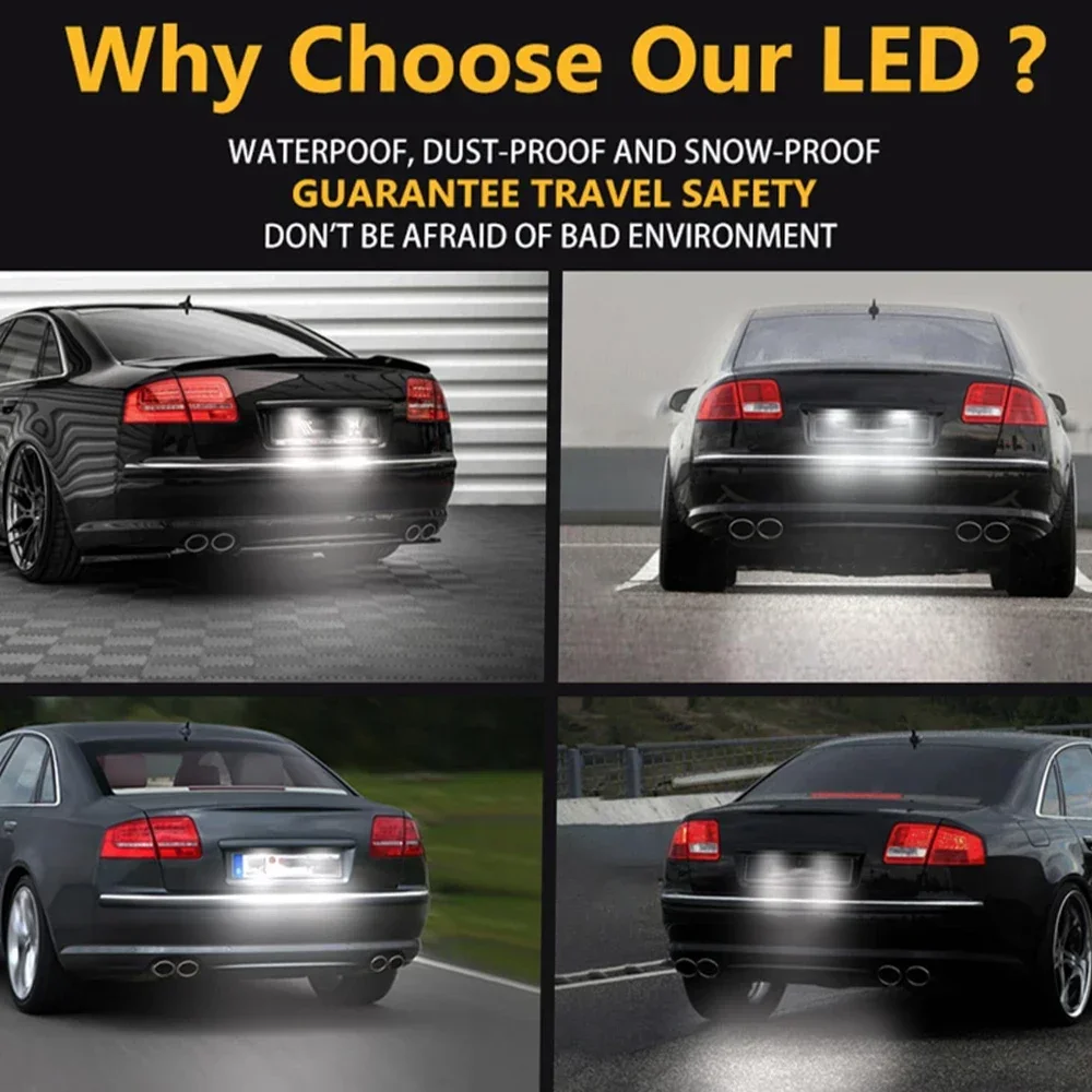 2X LED رقم لوحة ترخيص ضوء مصباح لتويوتا كورولا 2014-2018 2019 2020 سيارة الخلفية الأبيض لوحة ترخيص مُضاء رقم مصباح