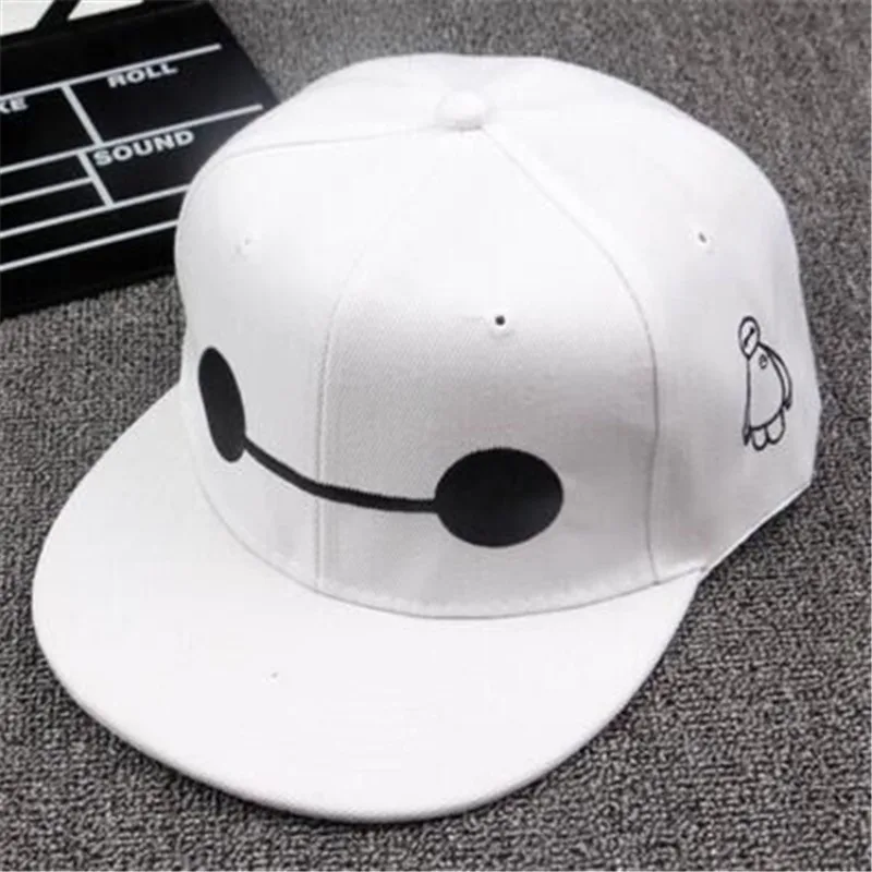 Gorra de béisbol de Anime de dibujos animados de Disney Big Hero 6, gorra de Hip Hop Baymax, gorra con visera plana para padres e hijos, sombrero de Hip-hop, regalos de protección solar