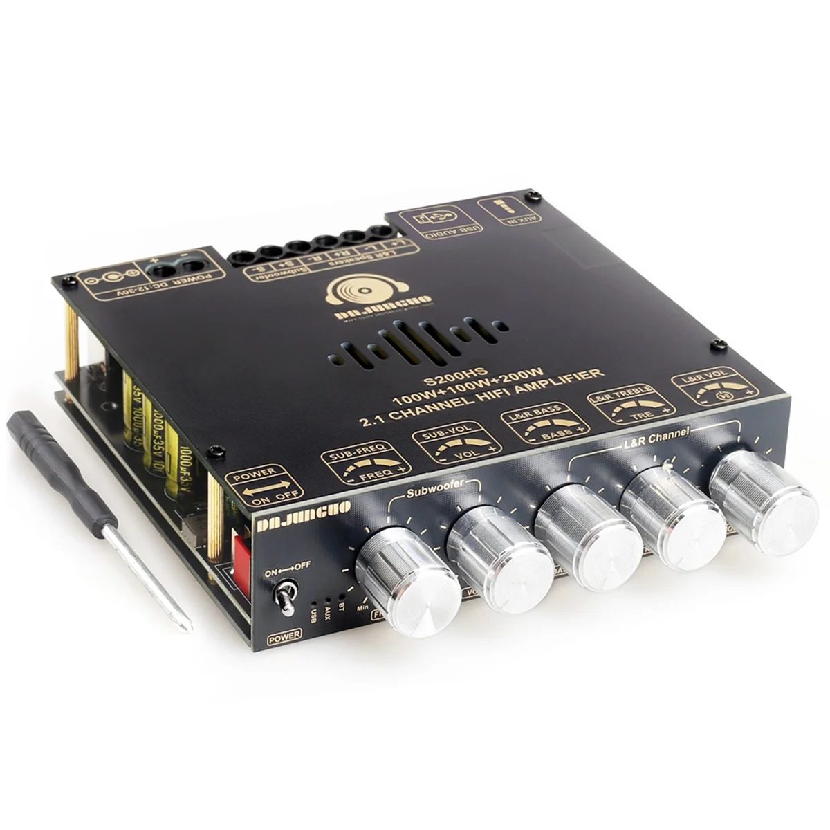 ABGN новый S200HS Bluetooth 5,2 плата цифрового усилителя сабвуфера 2,1 канала 100 Вт + 100 Вт + 200 Вт широкое напряжение 12-24 В стерео Hi-Fi