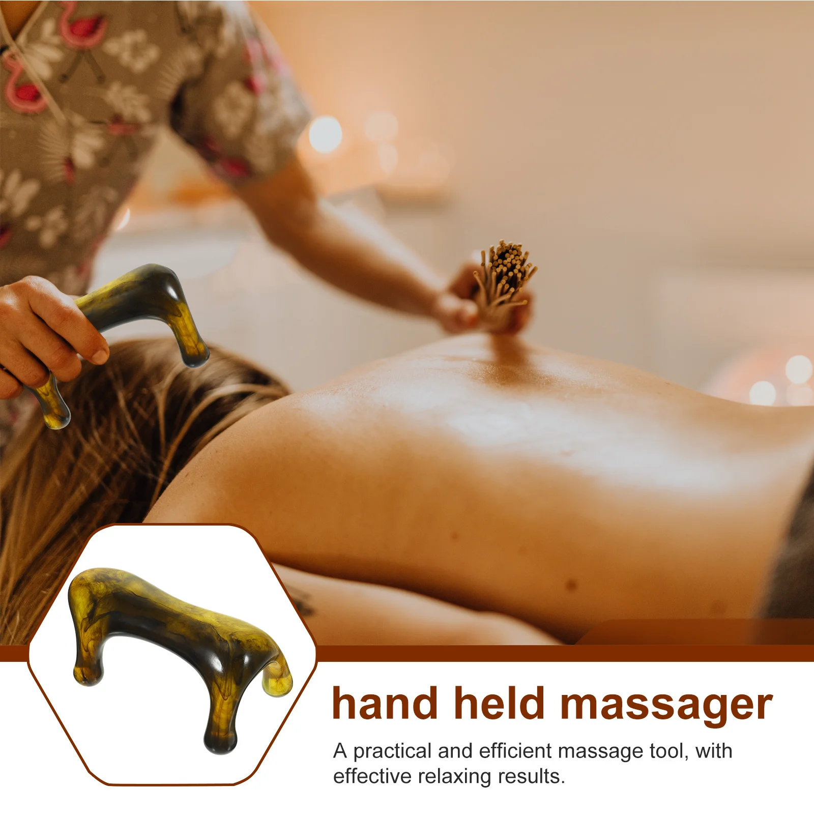 Petit masseur portatif en résine, outil de Massage du cou, des épaules et du visage, réutilisable, lisse et confortable, masseur de points d'acupuncture, outil de Massage en résine