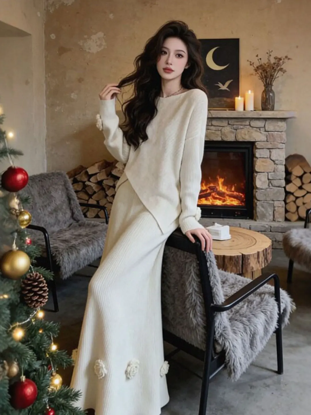 

Korean Gentle Sle Unusual Knitted Sweater f Skirt Two-Piece Set Ele Whole Outfit Spring 2025 Faion Casual Wear