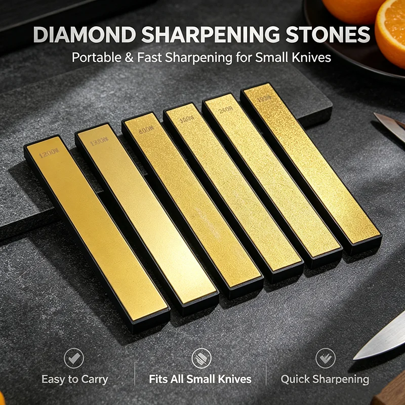 RUIXIN PRO Fixed Angle Knife Sharpener Kit Diamond Golden Sharpening Stones Professional Whetstone Complete Set With Base