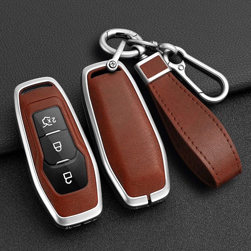 Alloy Car Key Case Cover Shell For For Ford Focus 3 4 ST Mondeo 5 MK5 Mustang F-150 Explorer Edge Fiesta Kuga MK3 4