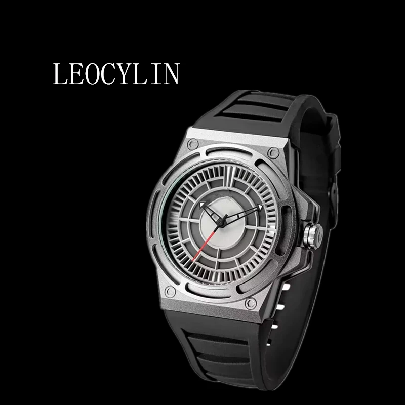 LEOCYLIN fashion quartz watch waterproof Luminous for men\'s punk Wristwatches Japanese movement 41mm Relogio Masculino clock