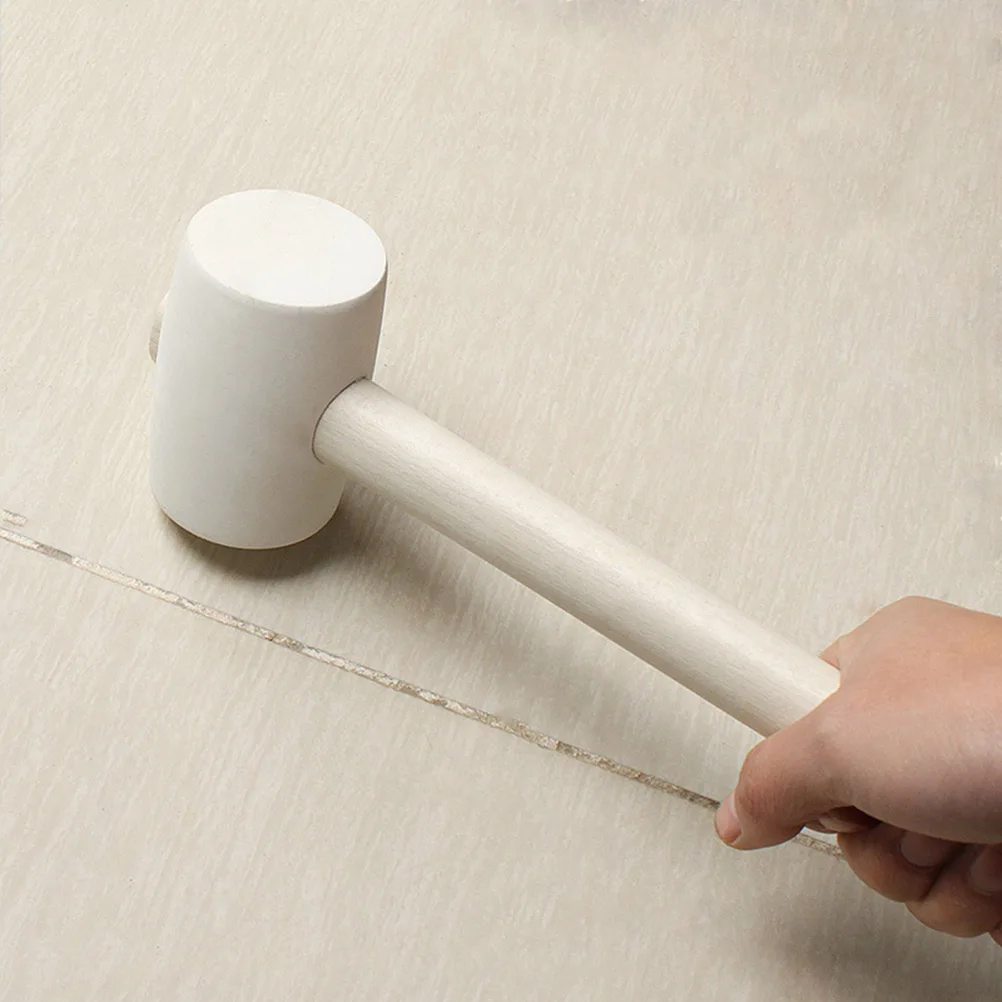 

Rubber Hammer Tile Installation Ball Hammer Wooden Handle Fiber Ball Shockproof Durable NonSlip Grip Hand Tool