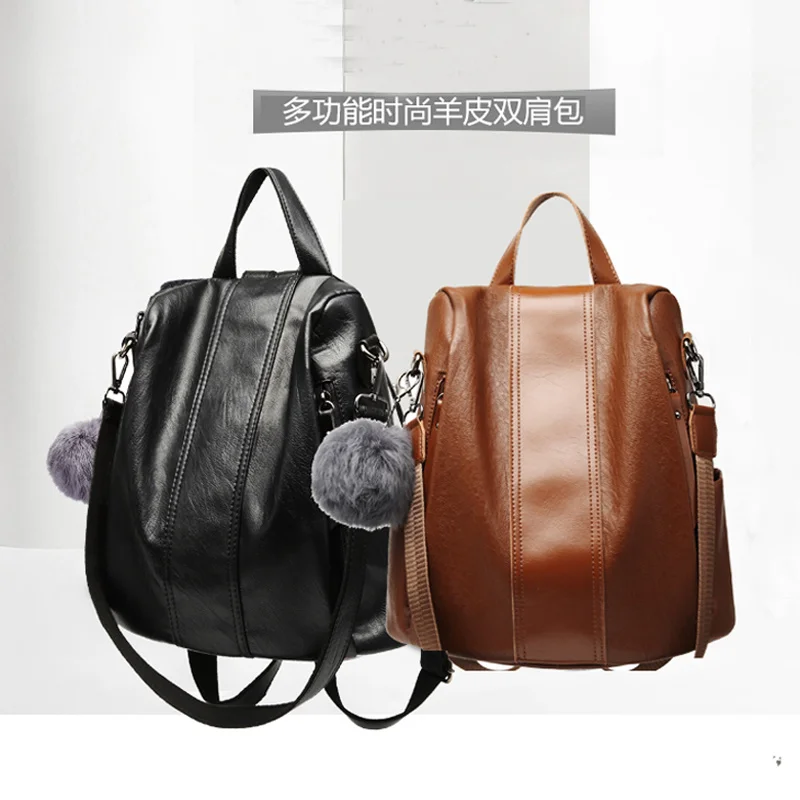 Hot Sale New Backpack Genuine Leather Women Fashion School luxury Shoulder Bag Youth C398