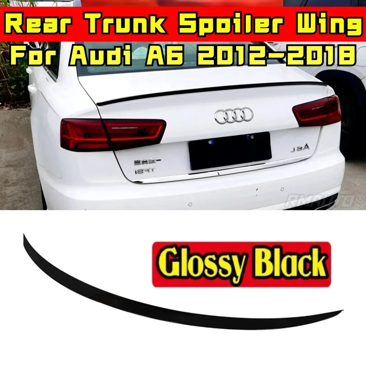 For Audi A6 C7 2012 2013 2014 2015 2016 2017 2018 Rear Spoiler Wing Body Kit Car Rear Trunk Spoiler Rear Trunk Wing Body Kit