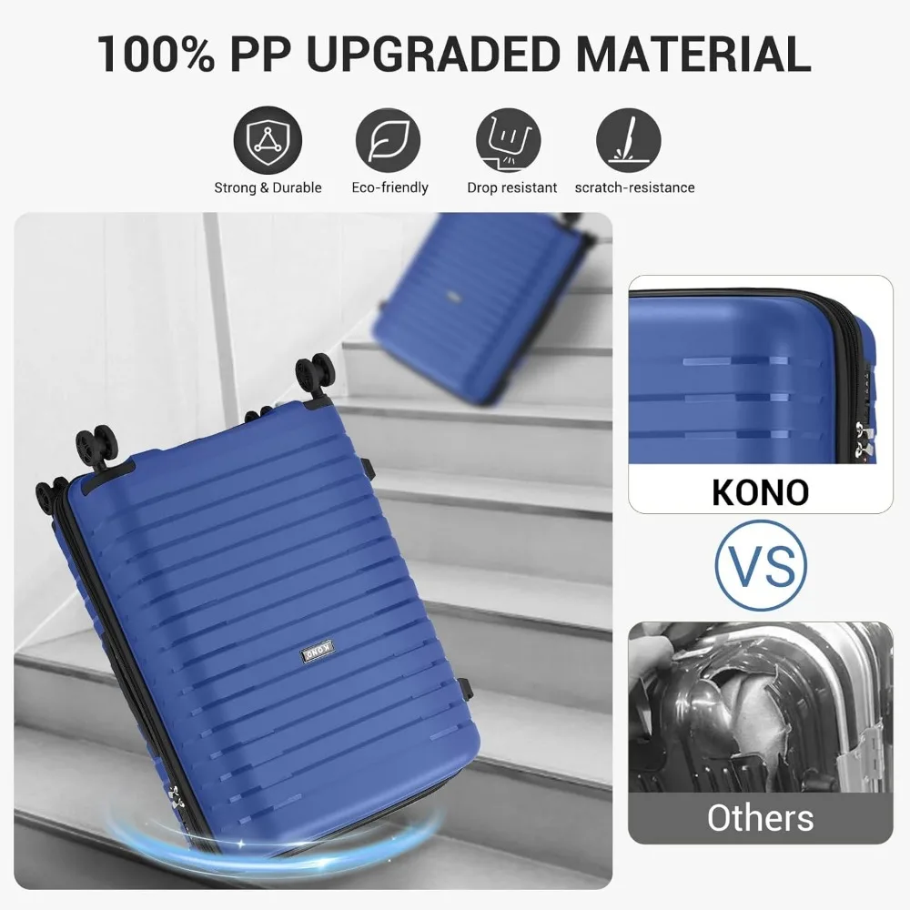 Легкий 20-дюймовый расширяемый спиннер для багажа с прочным твердым корпусом и скрытым держателем для чашки для путешествий