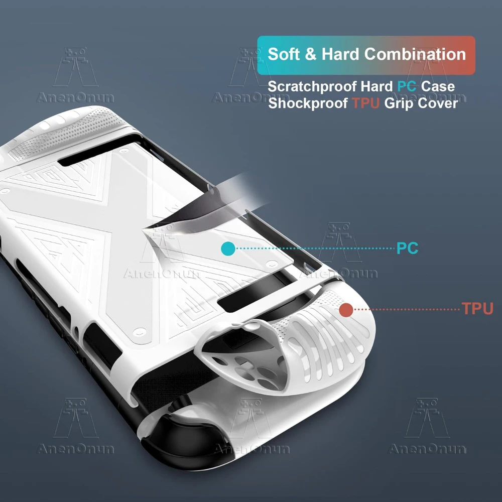 Switch 2 TPU+PC Split Case Antypoślizgowy uchwyt Pełna osłona Skóra Odporna na wstrząsy Odporna na zarysowania Wszechstronna ochrona Trwała miękka skorupa - Biała