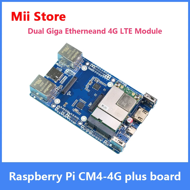 

Raspberry Pi CM4-4G plus board Dual Giga Ethernet and 4G LTE Module