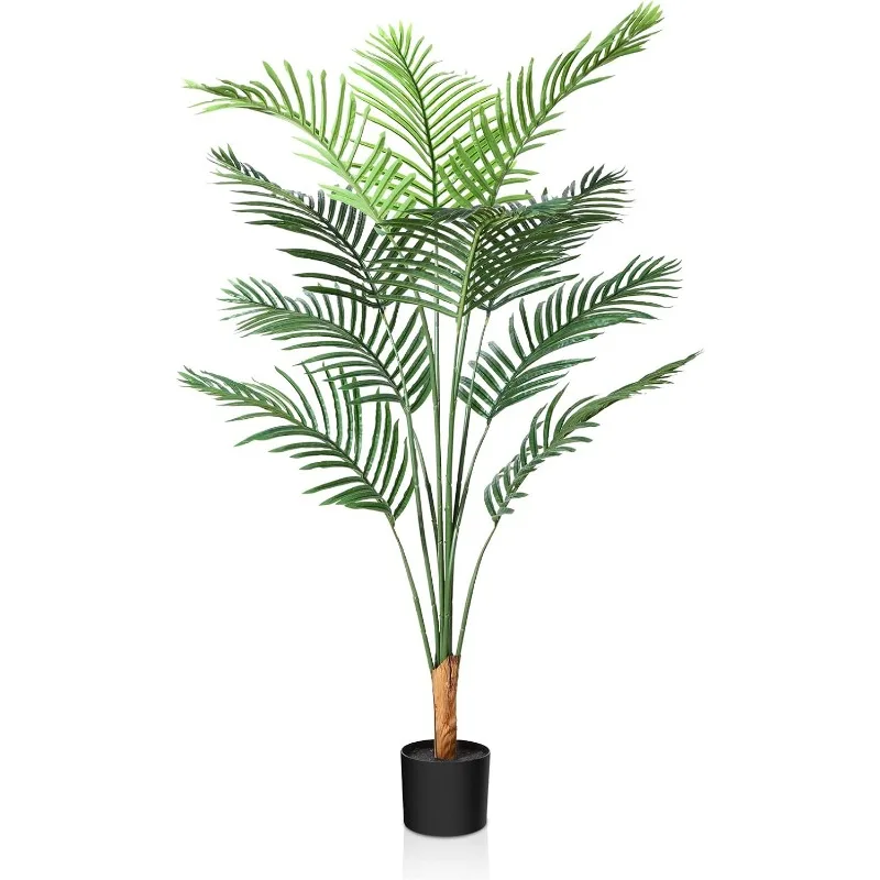 Artificial Areca Palm Tree 6 Feet Fake Tropical Palm Tree,Perfect Faux Dypsis Lutescens Plants in Pot for Indoor Outdoor