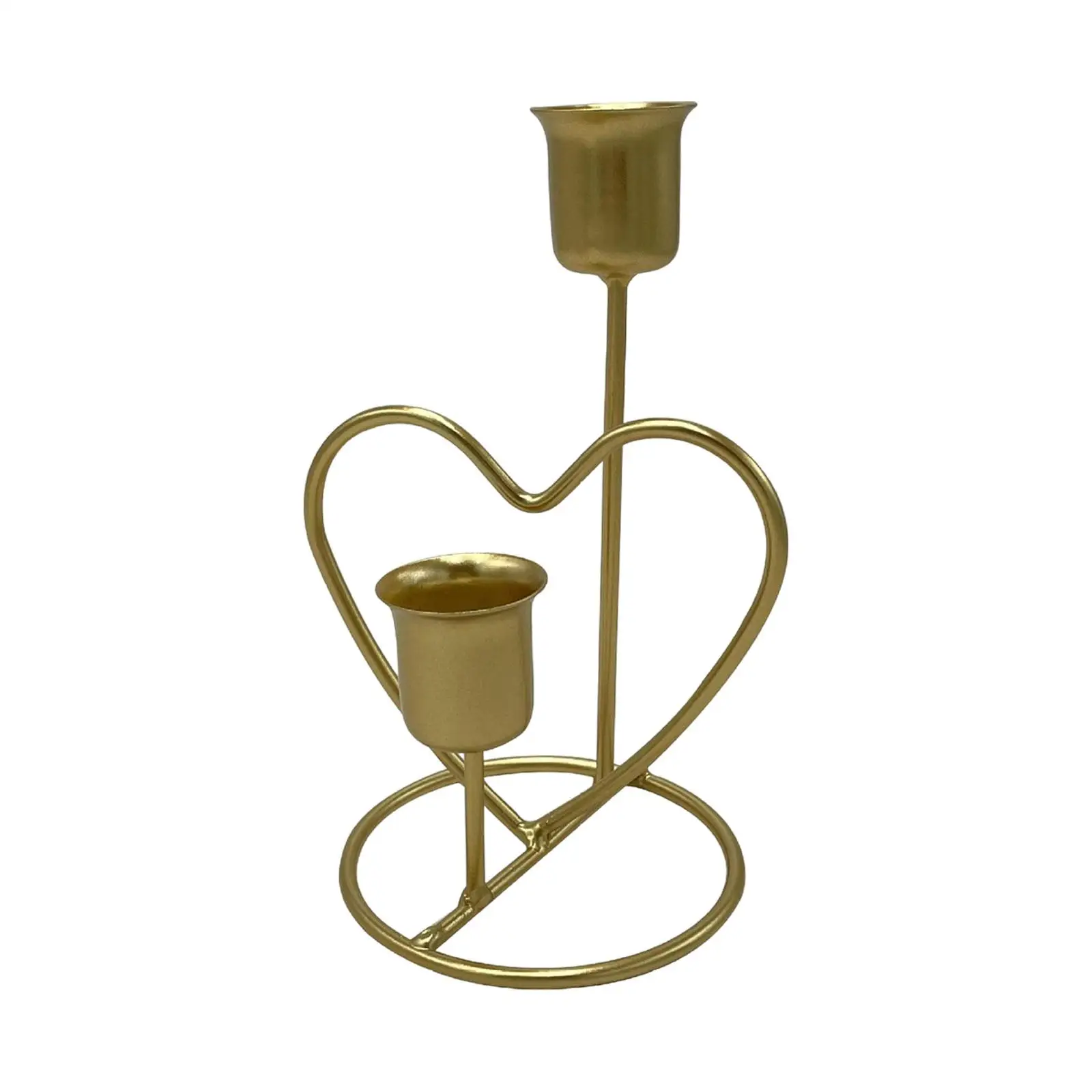 Heart Candle Candlestick Decorative Vintage Style Crafts Portable Romantic Pillar Candles Photo Props for Dinner Table Wedding