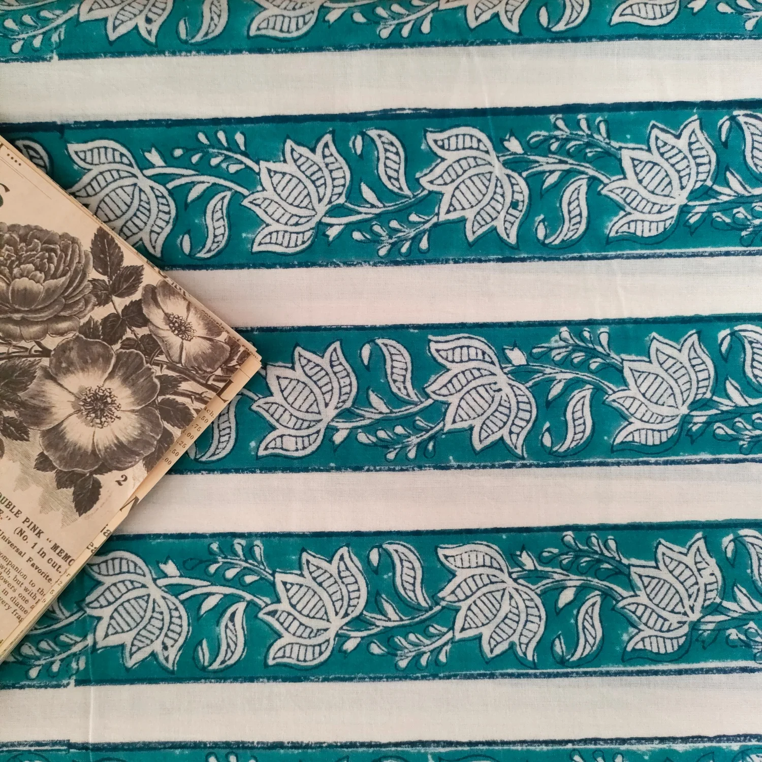 Indian Block Print Fabrics Fabric Hand-block Soft Cotton Art Craft Project Home Furnishing Decor Dress Making