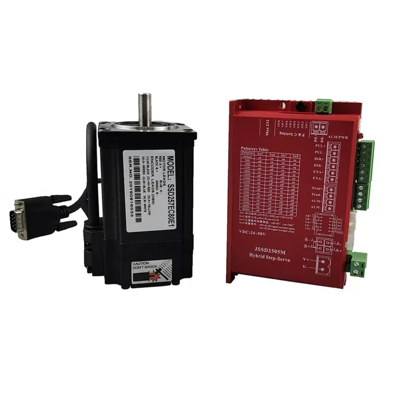 Nema23 - Juego de controlador JSSD2505M Sistema de servoaccionamiento paso híbrido SSD257EC80E1 Motor de circuito cerrado 2.2NM