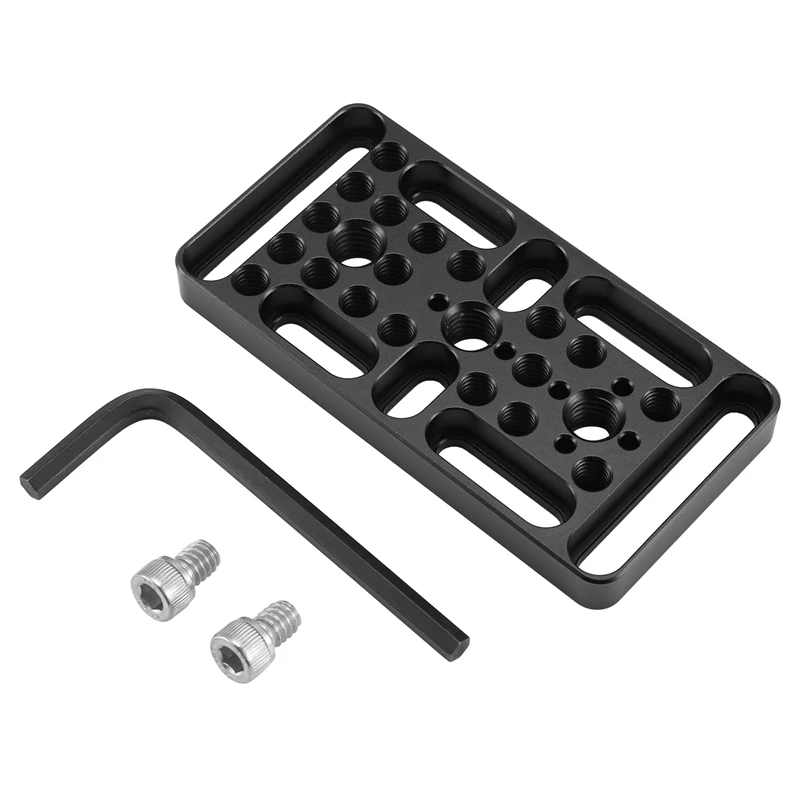 Quick Release Plate Multi-Function Expanding Cold Shoe Cheese Plate Double Hole Tube Clamp Tripod Adapter Plate