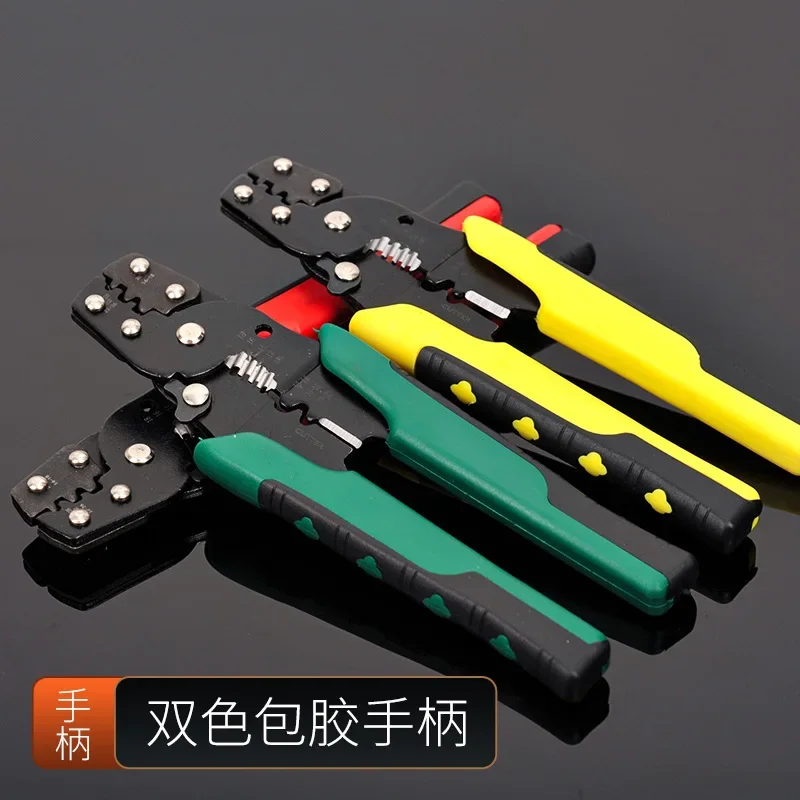 Multi Functional Crimping Pliers Electrical Cable Stripping Spring Clip Wire Mesh Cold Pressed Terminal High Hardness