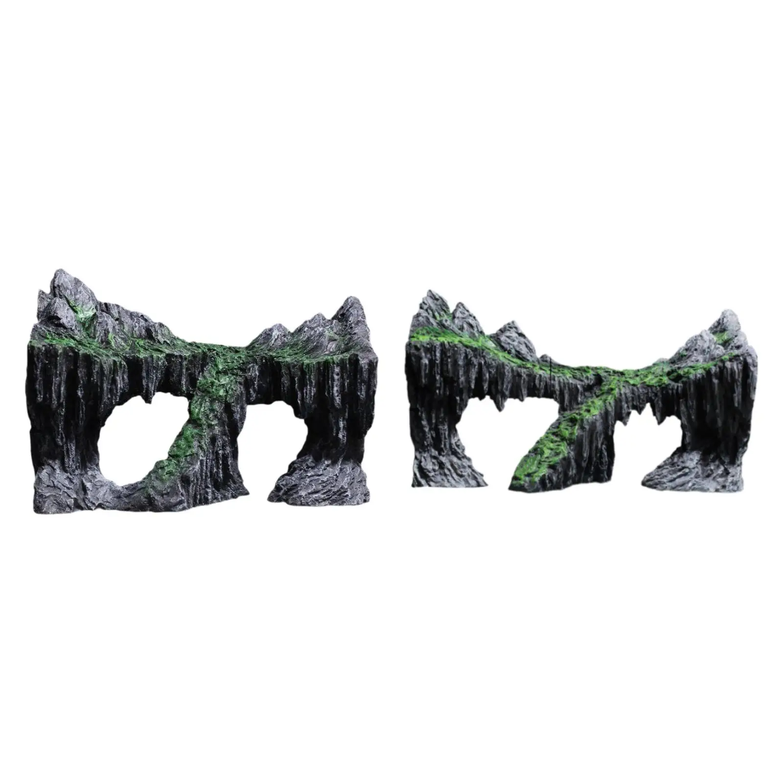 Pecera, cueva de rocalla, accesorios para tanque de acuario, cueva oculta de resina hueca para peces pequeños, camarones, Betta, cíclido, tortuga, reptil