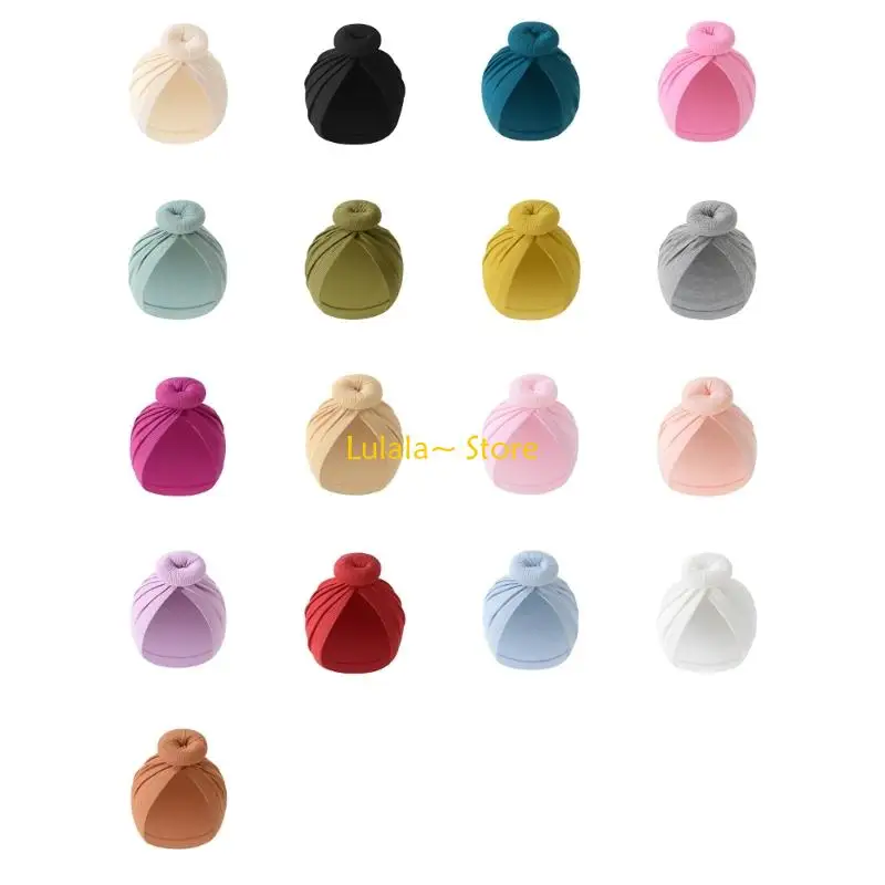 

Y4qa Прекрасная детский шляп с ущерб с твердым цветом девочки мальчики из турбан