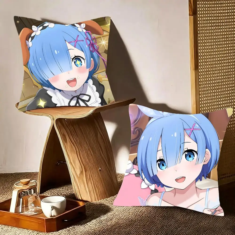 ReZero Starting Life In Another World Cushion Cover Crystal velvet sofa Aesthetic room decor Car seat back cushion