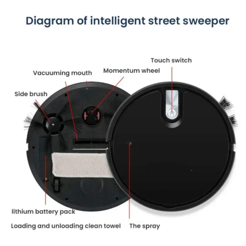 Wireless intelligent sweeping robot with five in one multifunctional vacuum cleaner and ultra quiet vacuum mop