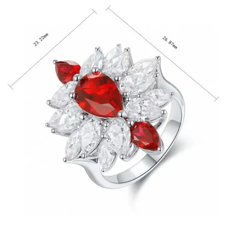 

Pirmiana New S925 Silver 2.485ct Lad Grown Ruby Ring High Fine Jewelry for Women Party Gift