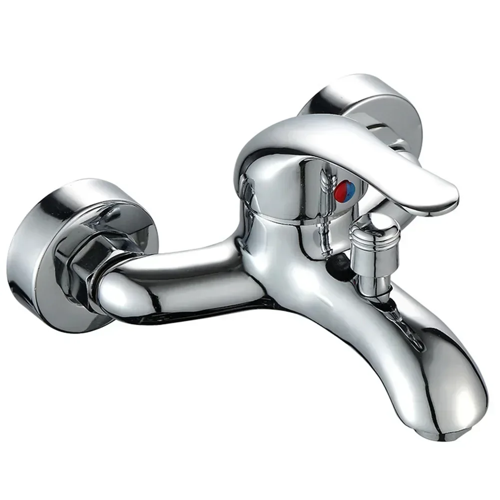 Eeatop Basin Faucets Wall Mounted Hot Cold Water Double-hole Spout Mixer Tap Bathroom Triple Valve Bath Concealed Shower Tap Har