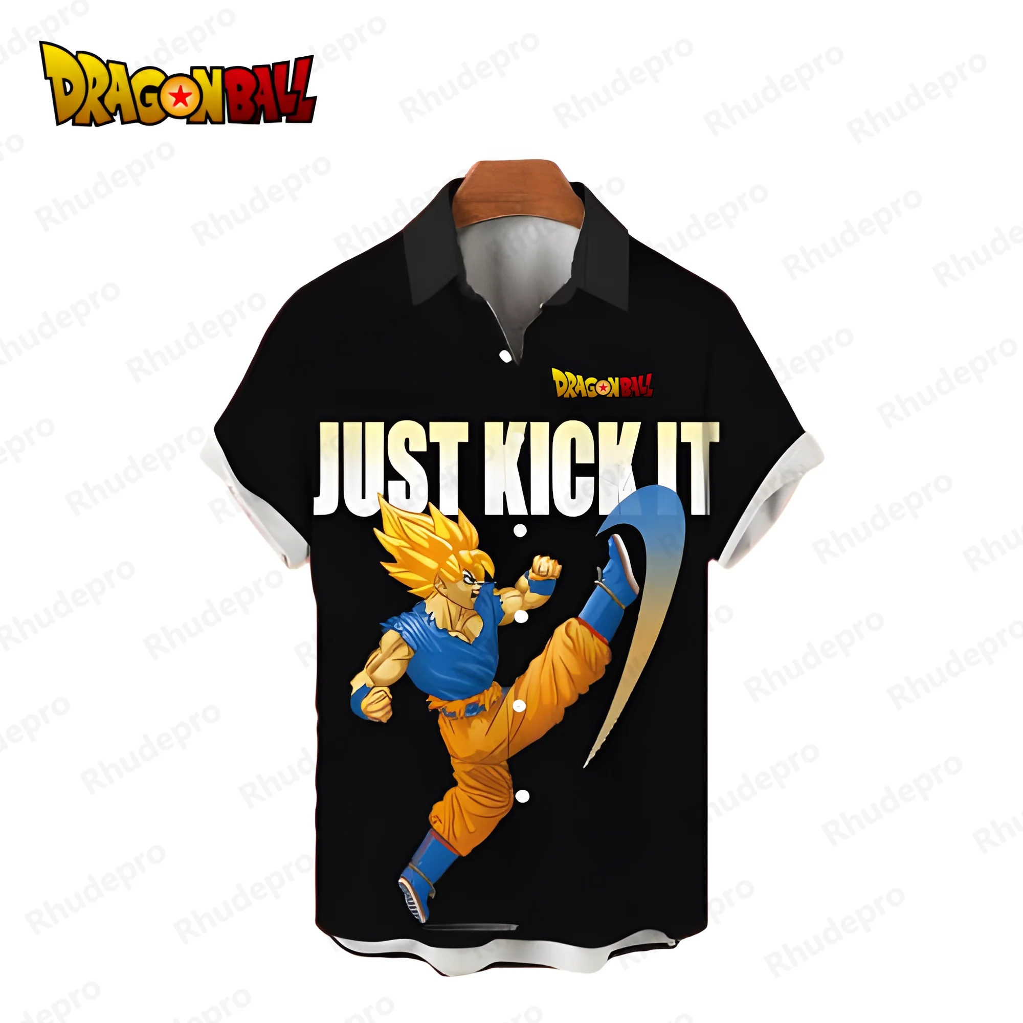 2024 Men's Shirts Vegeta Dragon Ball Z Tops Cool Goku Fashion Super Saiya Summer Blouse Short Sleeve Hawaiian Shirt Beach Style