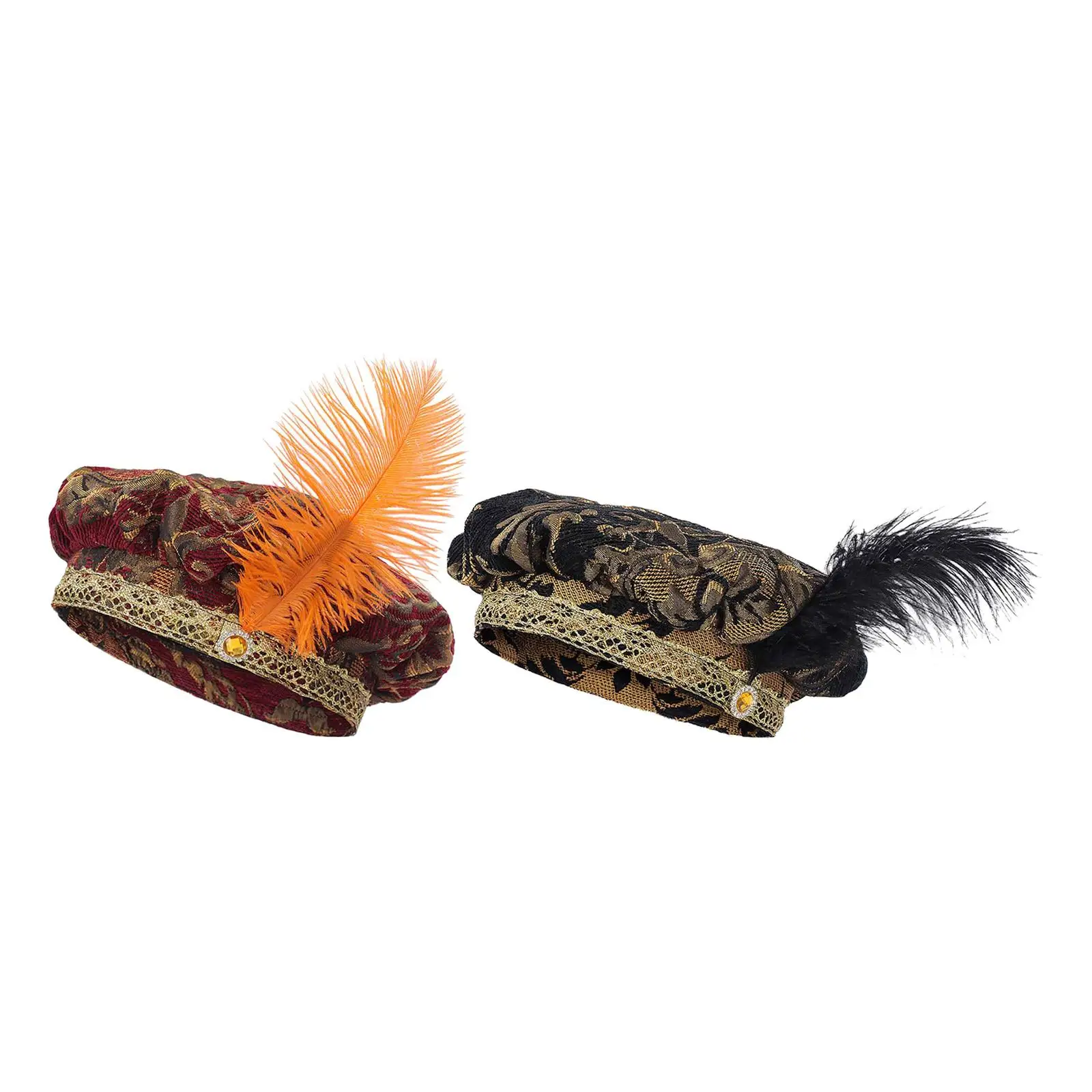 Muffin Top Hat Headpiece Headwear Events Medieval Tudor Hat with Feather