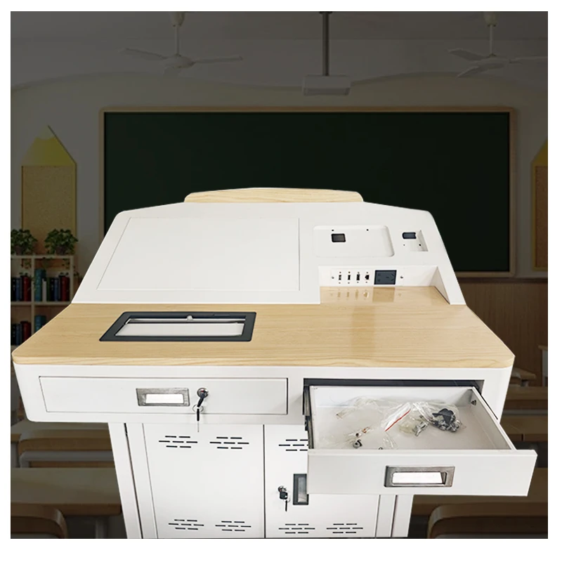 Smart Digital Podium with Audio Power Amplifier Speaker Ensuring clear Sound Operation for Effective Classroom Instruction