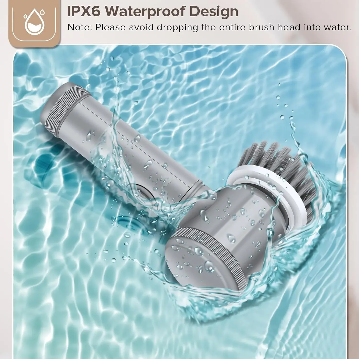 Электрическая щетка для чистки 2024, электрический скребок для ванной комнаты с 6 сменными насадками, ручной скруббер, без неетится