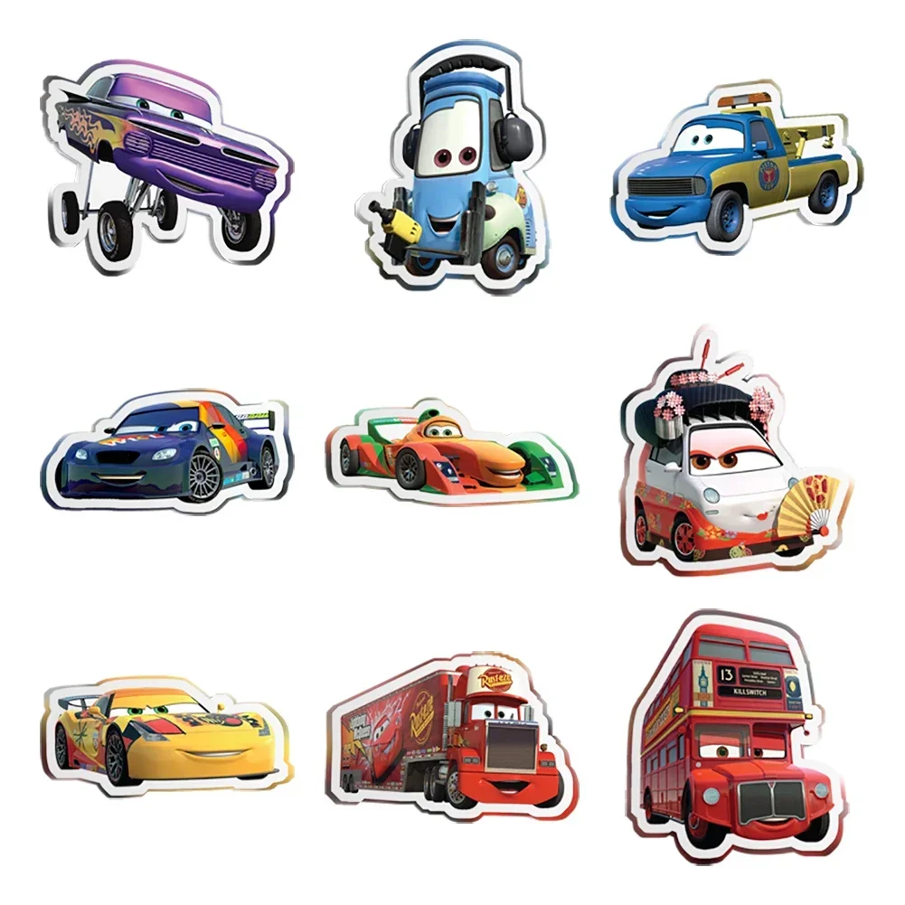 디즈니 만화 자동차 디자인 송진 평면 투명 아크릴 글리터 아크릴, DIY 선물 공예 액세서리, 로트당 10 개