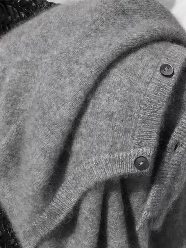 

Grey Knitted Short Cardigan Women's round Neck Open Front Sweater Autumn Winter Fashion Versatile Slimming Inner Shirt