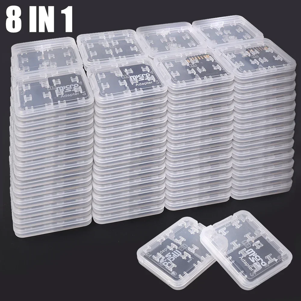 1-10Pcs SD Card Protector Holder Plastic Transparent Mini Case for SD SDHC TF MS Memory Card Storage Case Cellphone Card Box