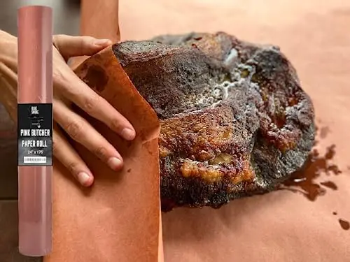 

BLUE SMOKE 24" x 175' Pink Butcher Paper Roll – Unwaxed, Food-Grade Kraft for BBQ, Smoking Meat & Wrapping