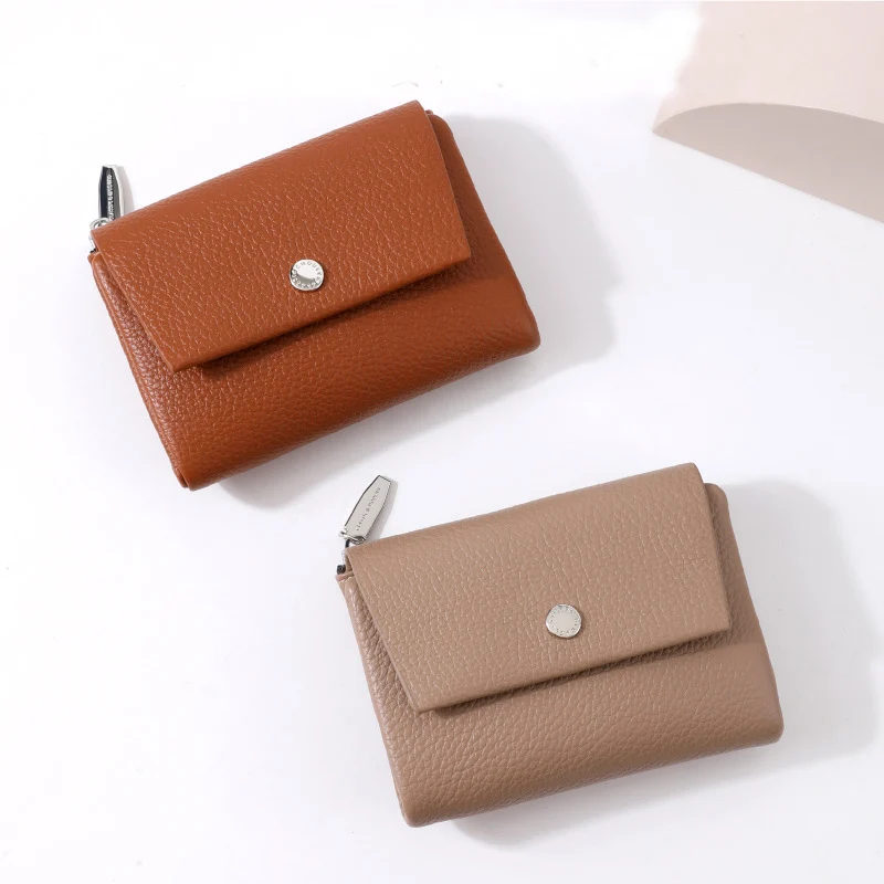 Western PU leather Magnetic Wallet Portable Women's Coin Purse Compact Folding Storage Bag