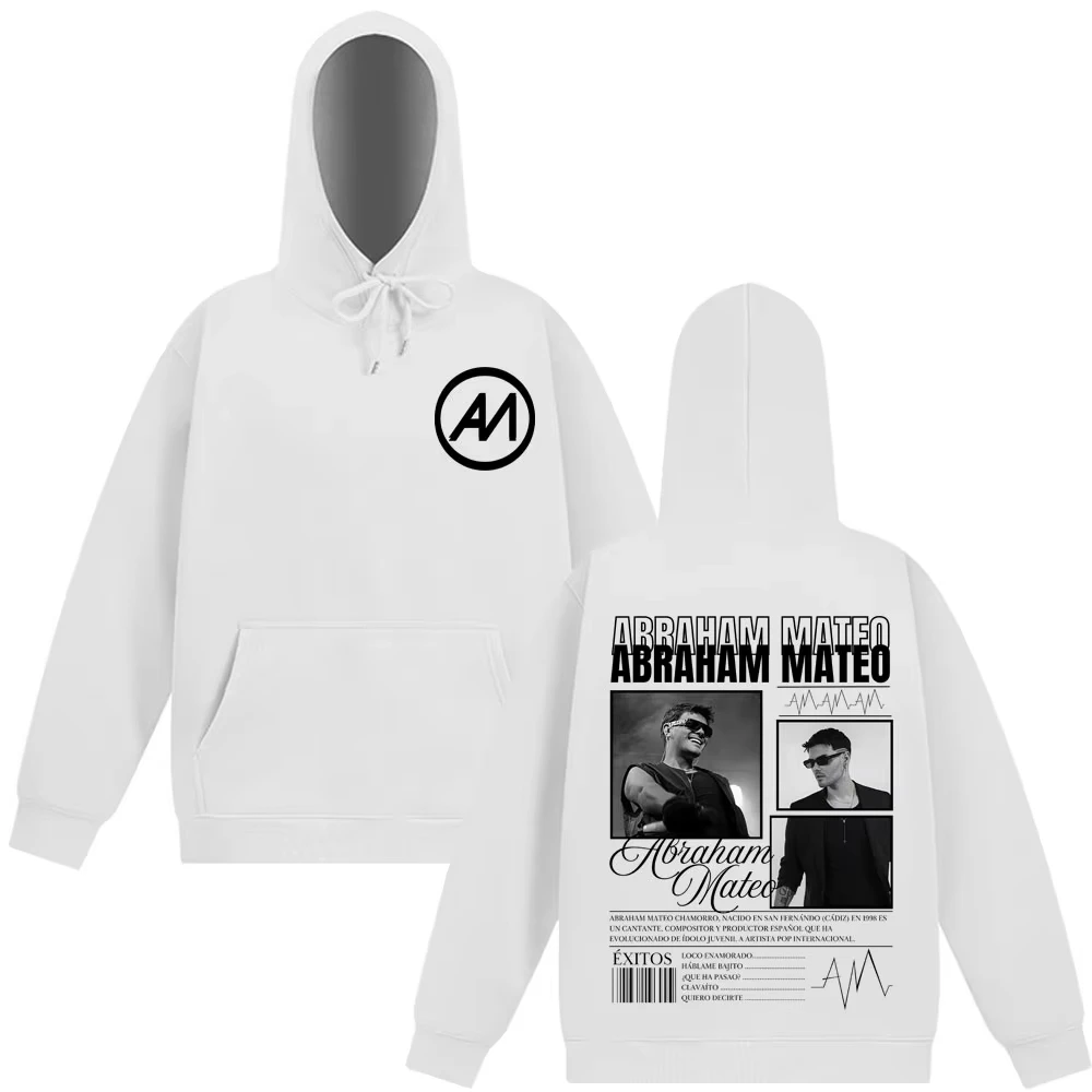 Sudadera con Capucha del Álbum 2026 del Rapero Abraham Mateo, Sudadera Holgada de Otoño Invierno para Hombre y Mujer, Sudadera de Felpa Extra Grande a la Moda