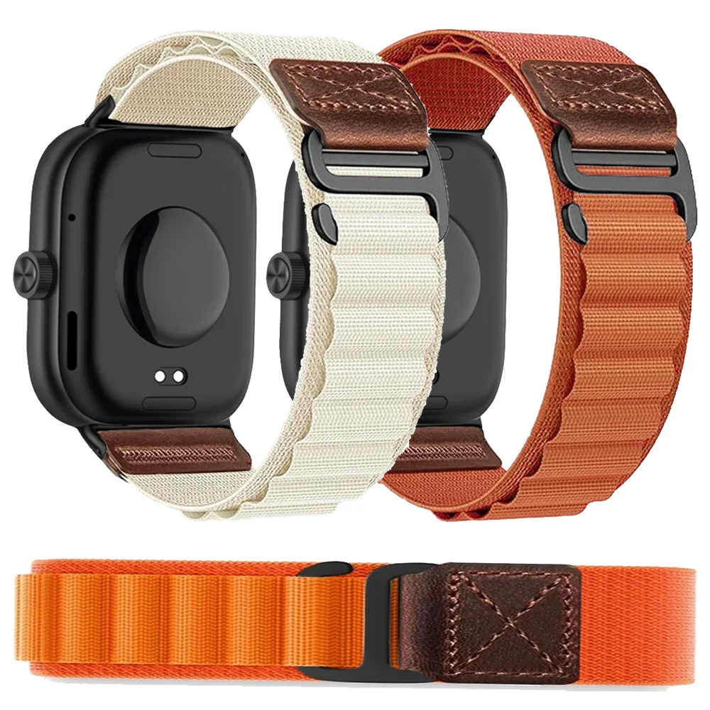 Nylon+Retro Leather Label Strap For Xiaomi Mi Band 10 Pro 9 Pro 8 Pro Redmi Watch 6 5 4 Sports Wristband Smartwatch Accessories