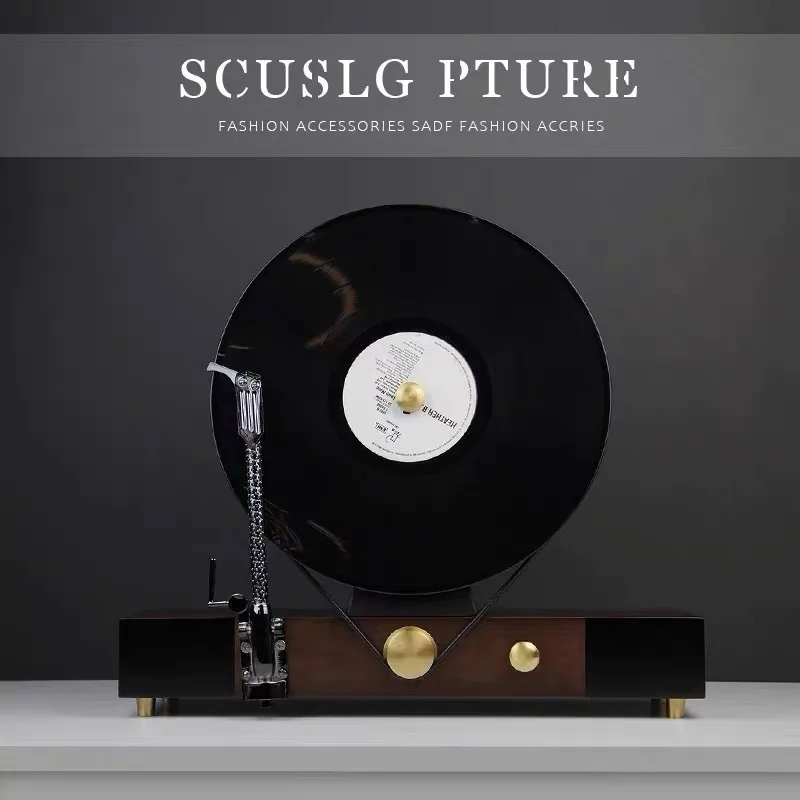 Simulated vertical vinyl record player, phonograph, creative ornament, desktop foyer decoration
