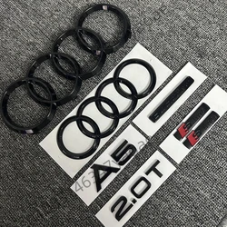 7 pieces/set for Audi A5 Quattro 2.0T tail standard Sline side standard four-ring car logo 2010-2019 modified car stickers.