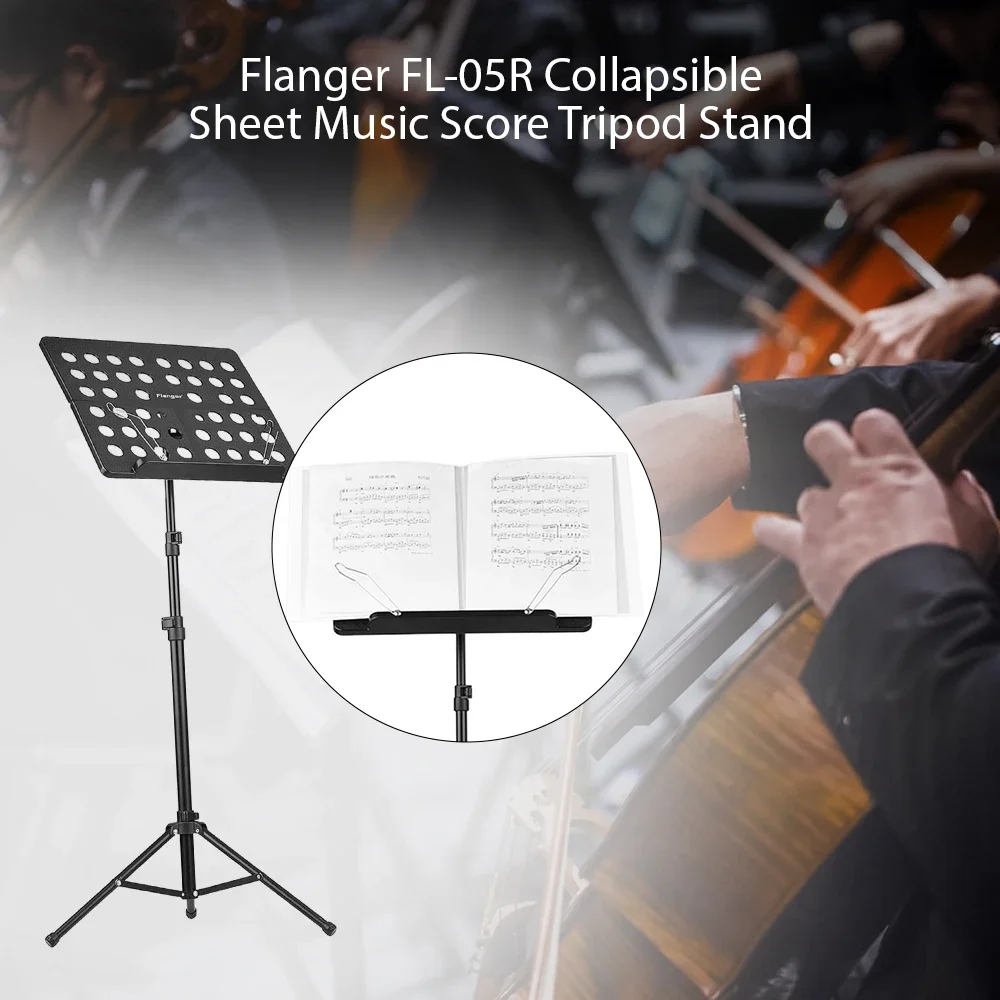 Collapsible Sheet Music Score Tripod Stand Lightweight Music Stand Retractable Metal Music Stand for Guitar Violin