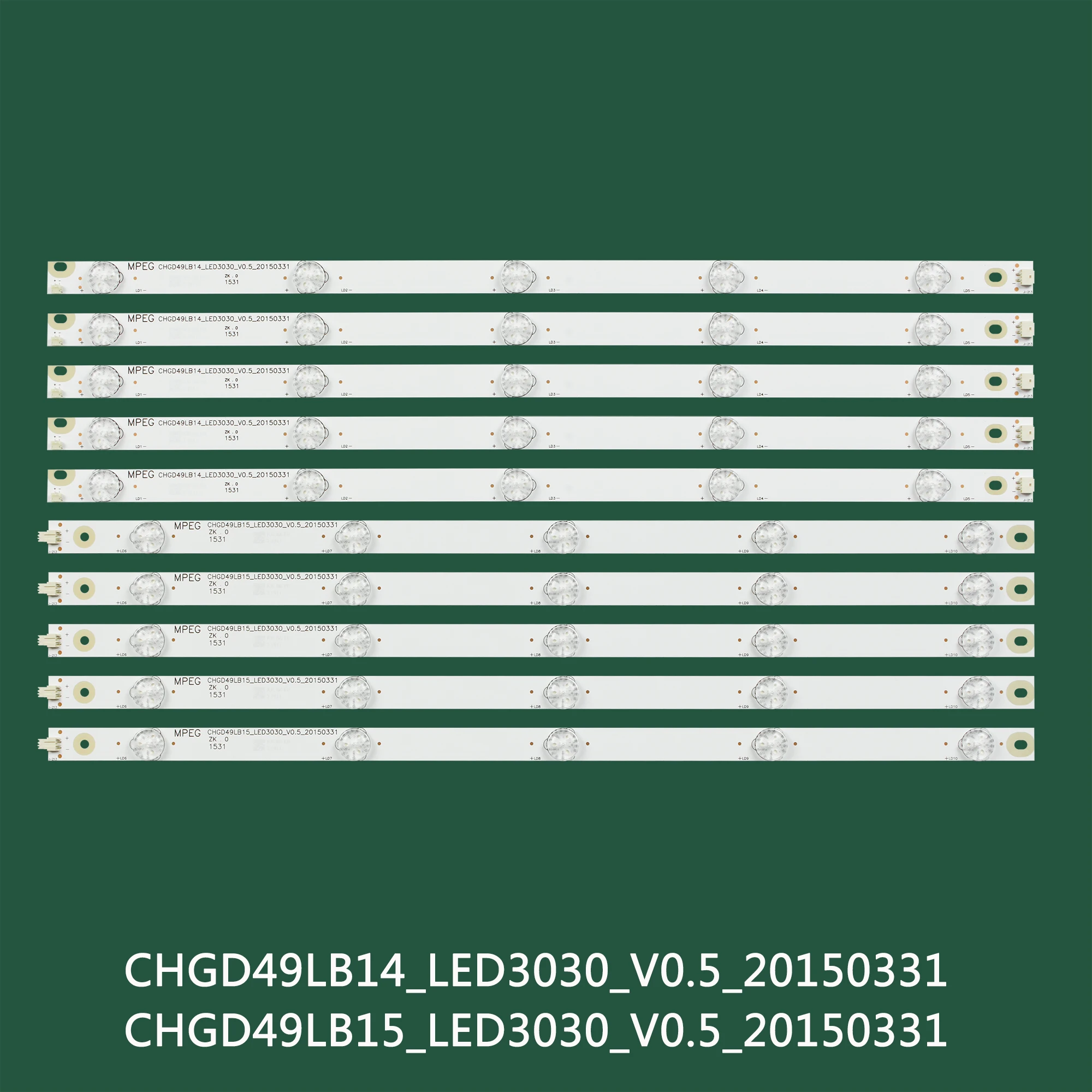 LED شريط إضاءة خلفي 5 مصباح ل تشانغهونغ UD49D6000I 49D3700I 49D2000 49U3C 49U1 49U3D CHGD49LB15 CHGD49LB14_LED3030_V0.5_20150331