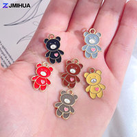 15pcs Enamel Cute Bear Charms Pendant Supplies DIY Jewelry Making Accessories For Handmade Women Earrings Necklaces Bracelets