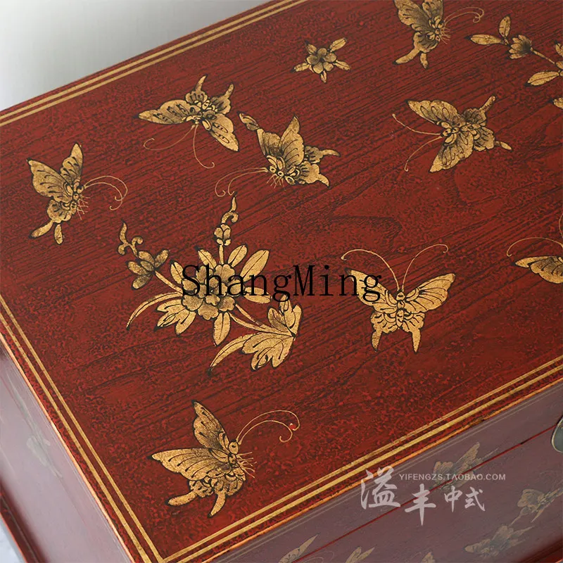 FG new Chinese solid wood living room coffee table new classical coffee table storage box corner table