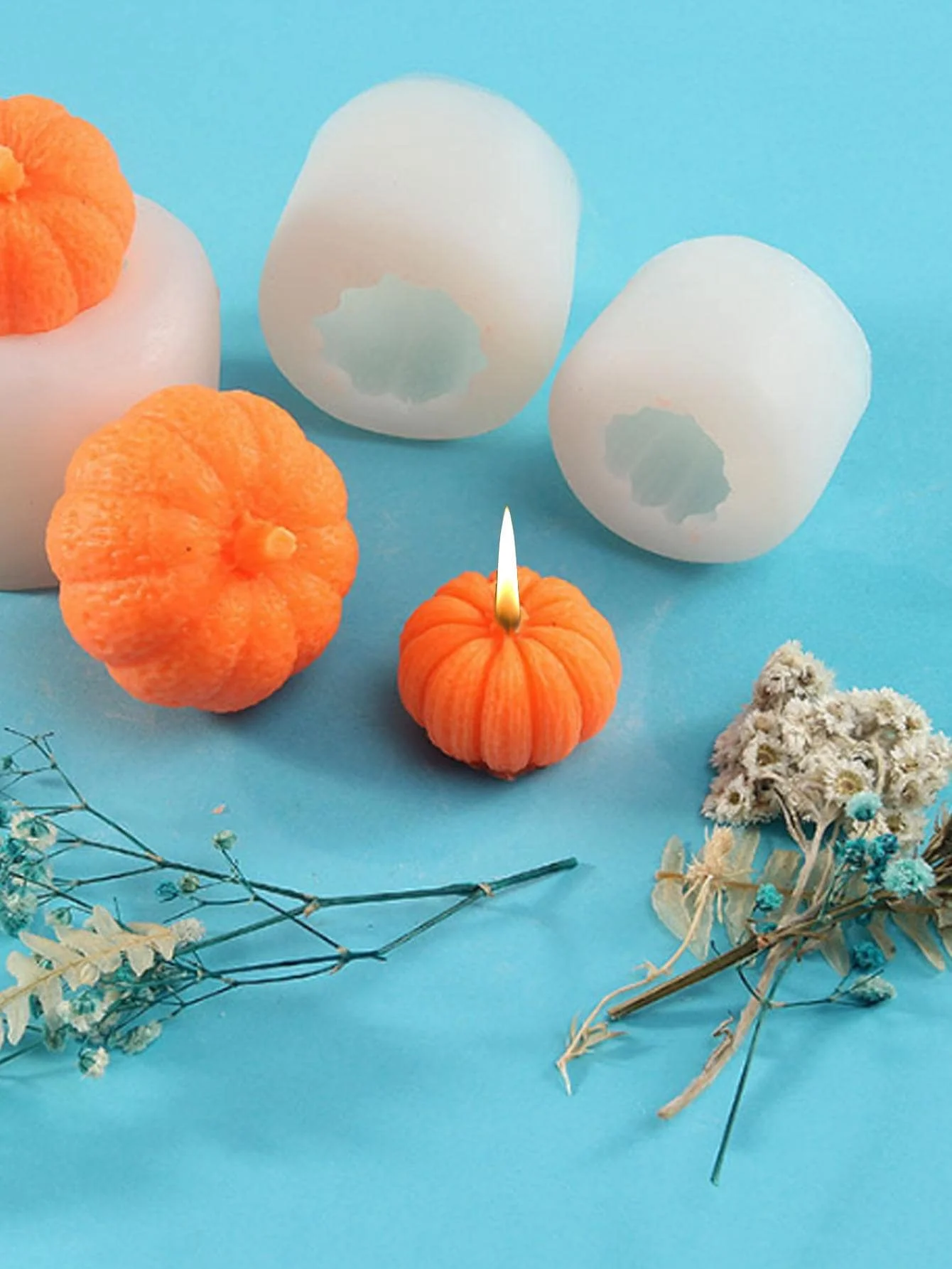 

1pc Pumpkin Shape Silicone Mold DIY Candle Soap Chocolate Fudge Mold