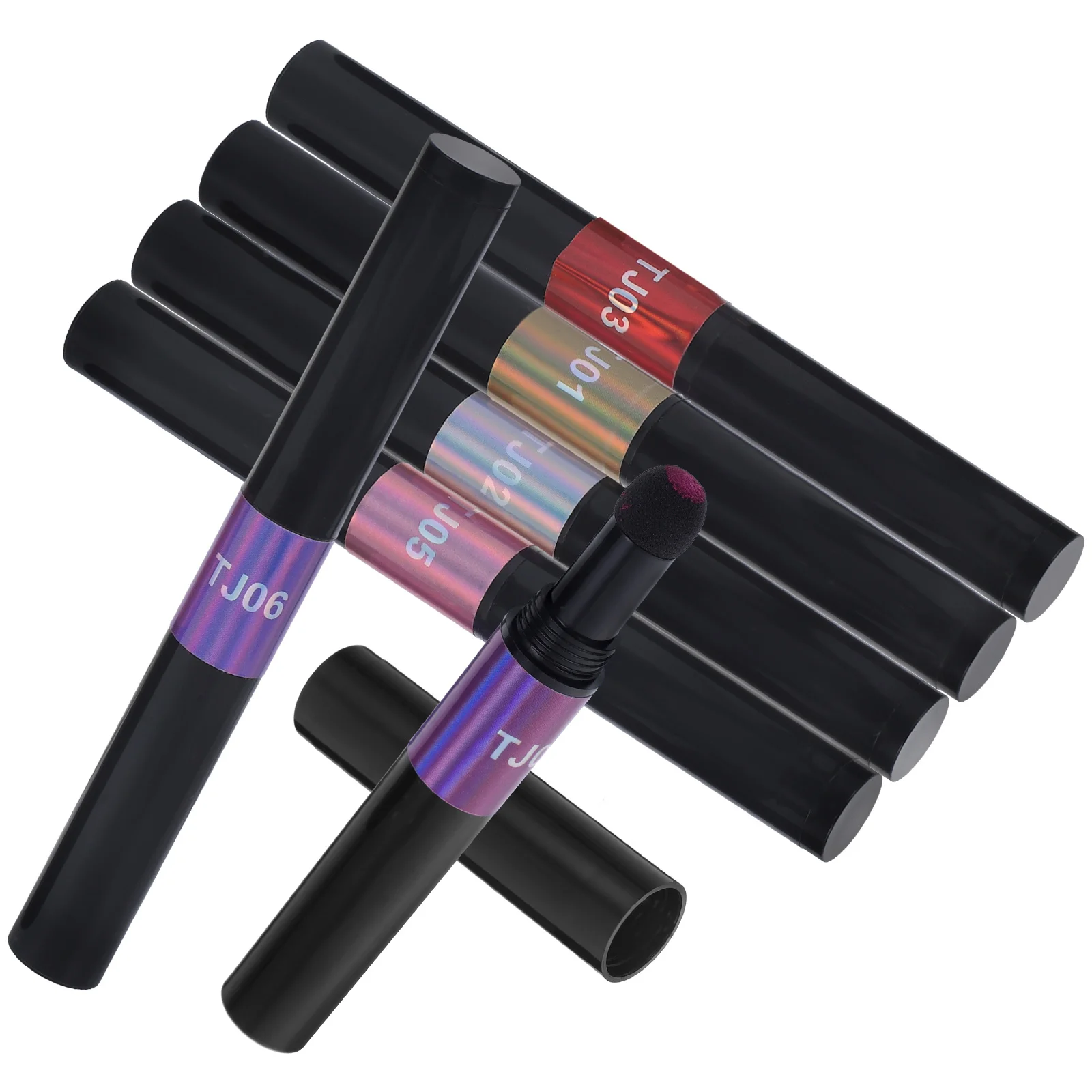 

6pcs Nail Art Cushion Chalk Mirror Effect Powder Manicure Drawing Pen Pastel DIY Accessory Glitter Nail Varnish Mixed Colorful