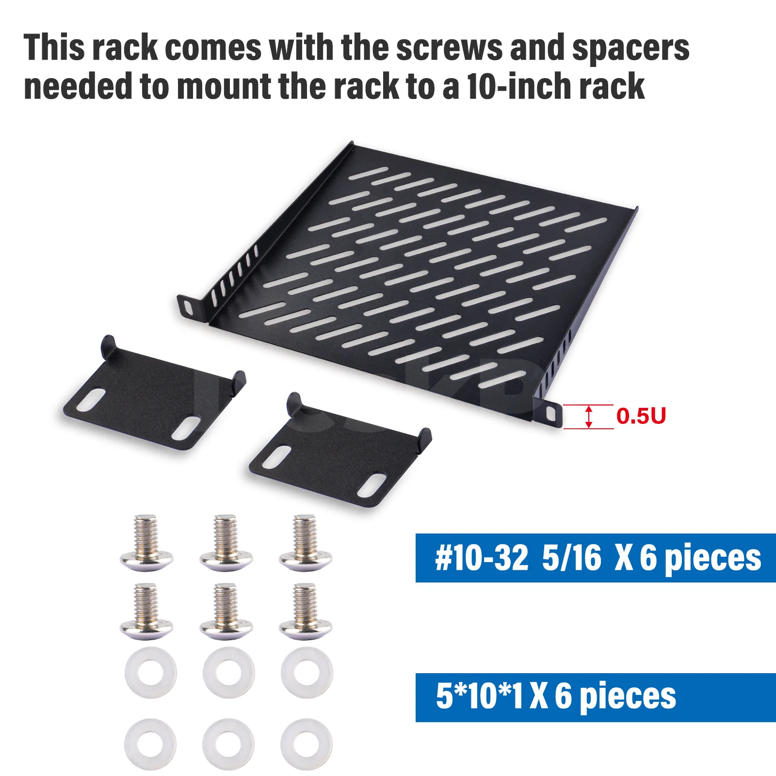 DeskPi 0,5U Scaffale rack da 10 pollici per accessori RackMate per armadio server T0/T1