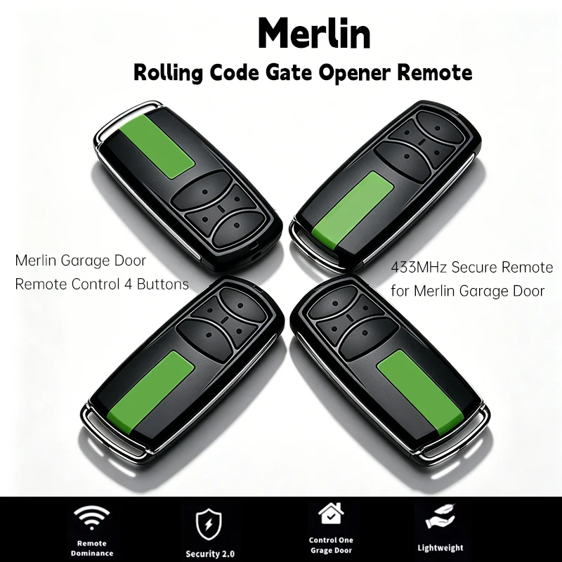 

Merlin E960M 4-Button Garage Door Remote Control 433.92MHz Rolling Code Replacement Transmitter for Merlin Garage Door Opener