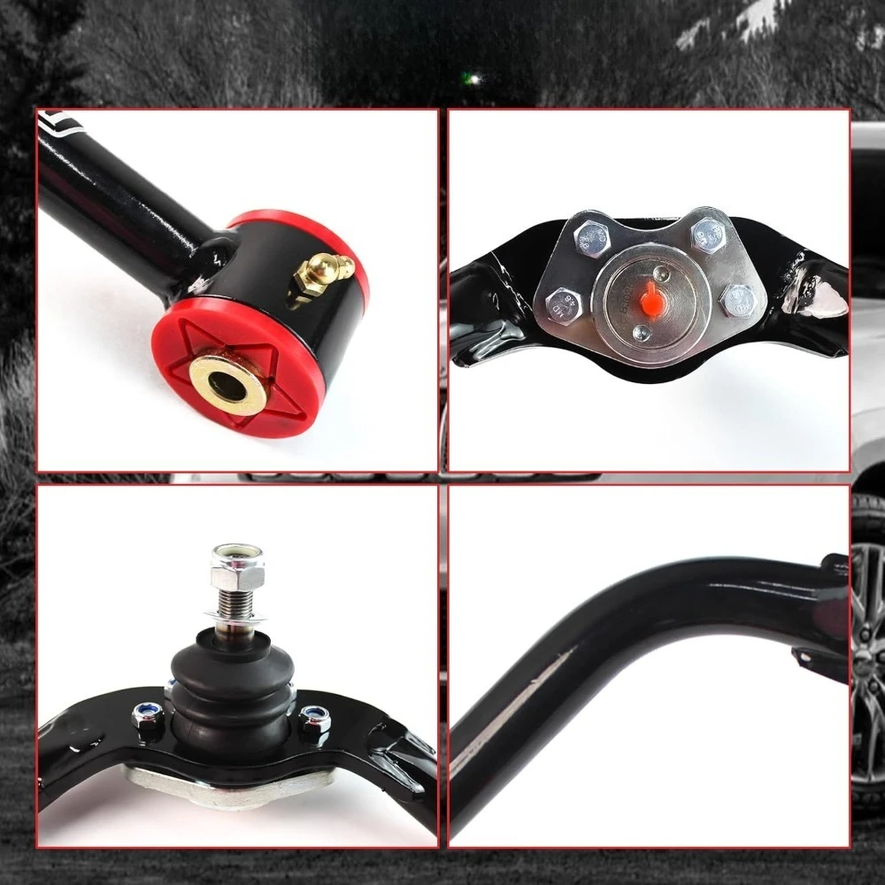 أدوات خارجية. أذرع التحكم العلوية الأمامية للرفع من Black1-4 بوصة، أذرع التحكم الأمامية القابلة للتعديل من الفولاذ الأنبوبي مع وصلات كروية